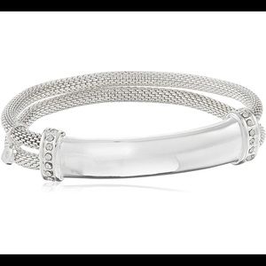 Nine West "Nw Boxed Gifting" Silver-Tone Bar Stretch Bracelet